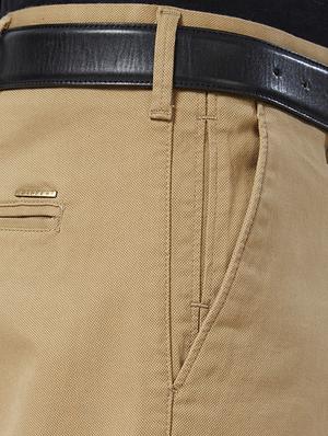 brown cotton flat front casual trouser - 15347327 - Standard Image - 4