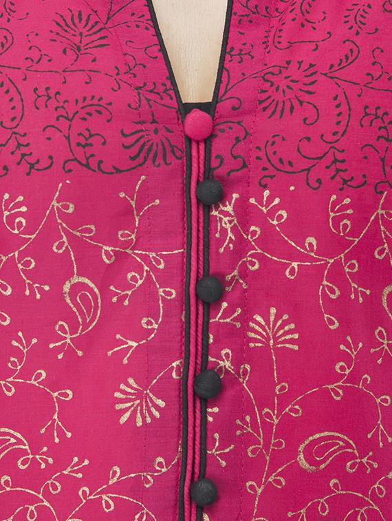 pink cotton anarkali kurta - 15347379 - Zoom Image - 4