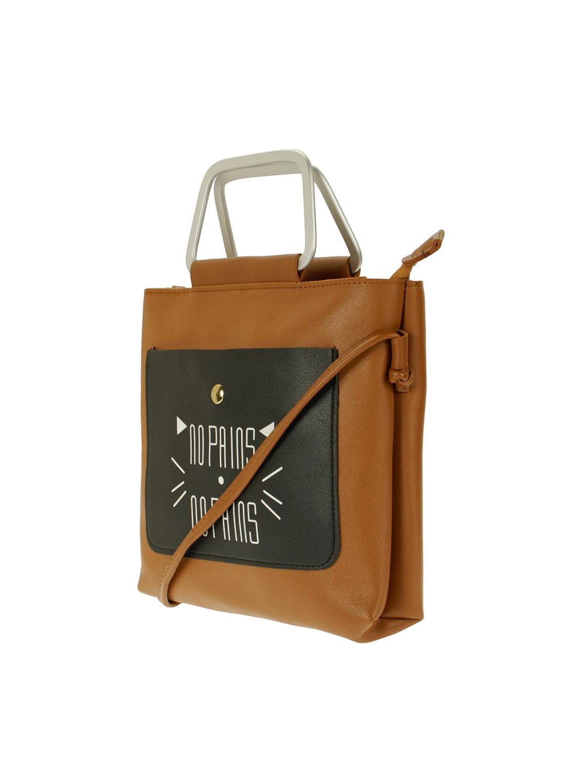 brown leatherette (pu) regular tote - 15347890 - Zoom Image - 4