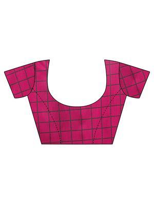 Checkered Bhagalpuri Saree with blouse - 15348495 - Standard Image - 4