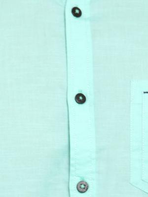 blue cotton linen casual shirt - 15349882 - Standard Image - 4