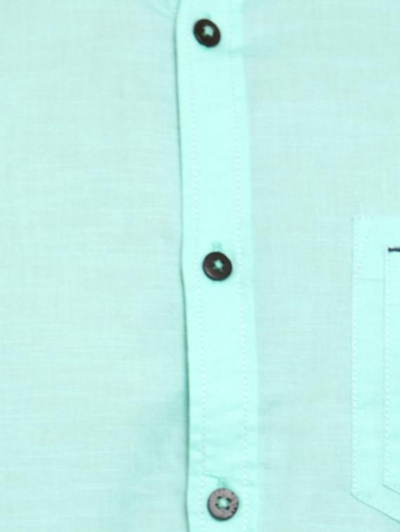 blue cotton linen casual shirt - 15349882 - Zoom Image - 4