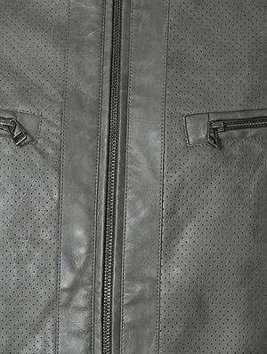 grey leather biker jacket - 15352276 - Standard Image - 4