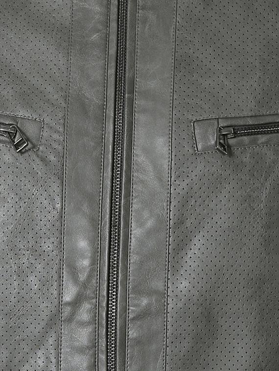 grey leather biker jacket - 15352276 - Zoom Image - 4
