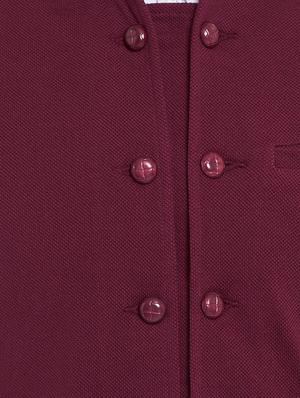 maroon cotton nehru jacket - 15352976 - Standard Image - 4