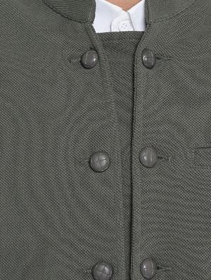 grey cotton nehru jacket - 15352979 - Standard Image - 4