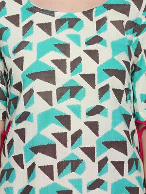 geometrical print straight kurta - 15353876 - Standard Image - 4