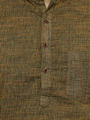 green cotton long kurta - 15355403 - Standard Image - 4