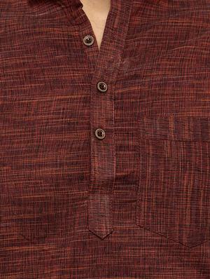 maroon cotton long kurta - 15355409 - Standard Image - 4