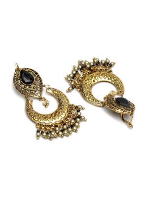 black gold tone stone earrings - 15355448 - Standard Image - 4