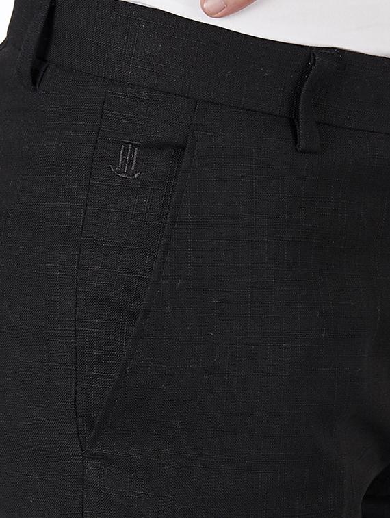 black linen flat front formal trouser - 15359120 - Zoom Image - 4