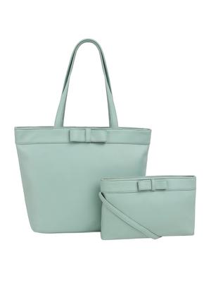 green leatherette (pu) combo handbag - 15359515 - Standard Image - 4