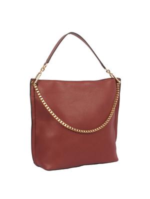 maroon leatherette (pu) regular handbag - 15360256 - Standard Image - 4