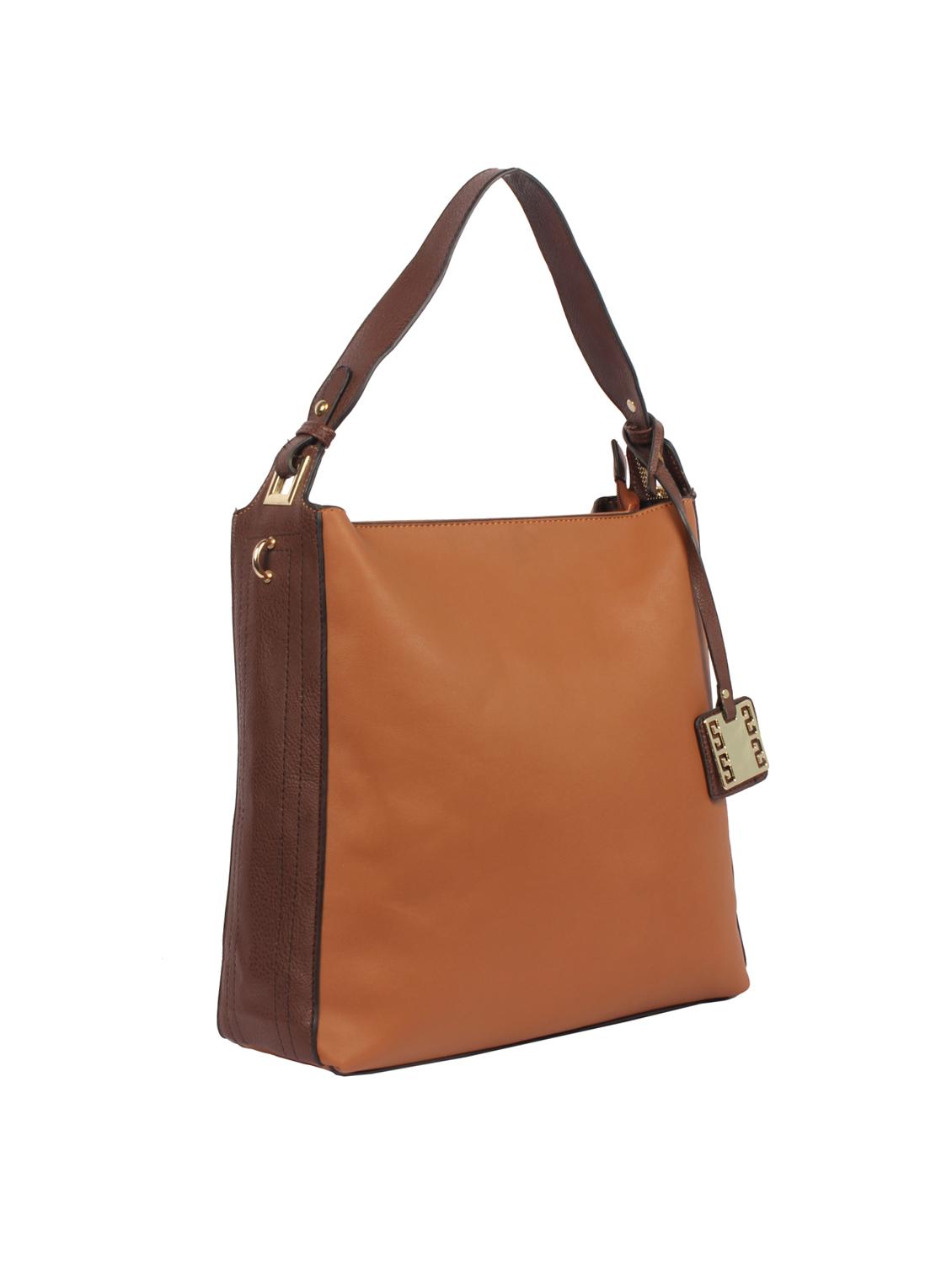 tan leatherette (pu) regular handbag - 15360257 - Zoom Image - 4