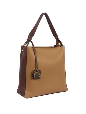 brown leatherette (pu) regular handbag - 15360259 - Standard Image - 4