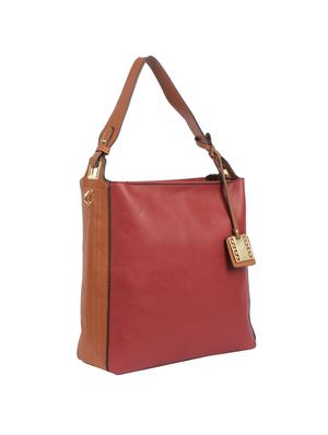 maroon leatherette (pu) regular handbag - 15360262 - Standard Image - 4