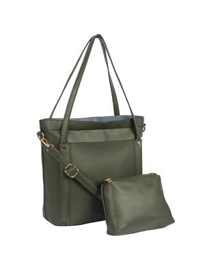 grey leatherette (pu) combo handbag - 15360263 - Standard Image - 4