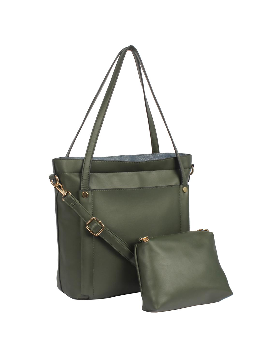 grey leatherette (pu) combo handbag - 15360263 - Zoom Image - 4