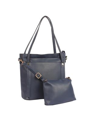 blue leatherette (pu) combo handbag - 15360267 - Standard Image - 4