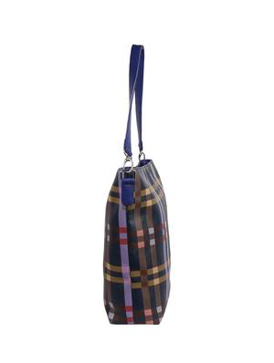 blue leatherette (pu) regular handbag - 15360270 - Standard Image - 4