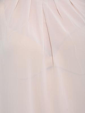 contrasting yoke and cuff sheer top - 15360803 - Standard Image - 4