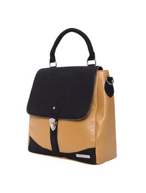 brown leatherette (pu) regular sling bag - 15361360 - Standard Image - 4