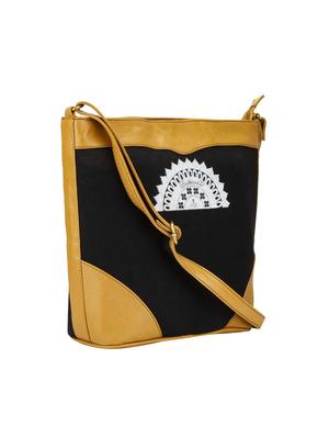 black leatherette (pu) regular sling bag - 15361440 - Standard Image - 4