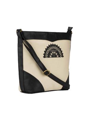 beige leatherette (pu) regular sling bag - 15361441 - Standard Image - 4