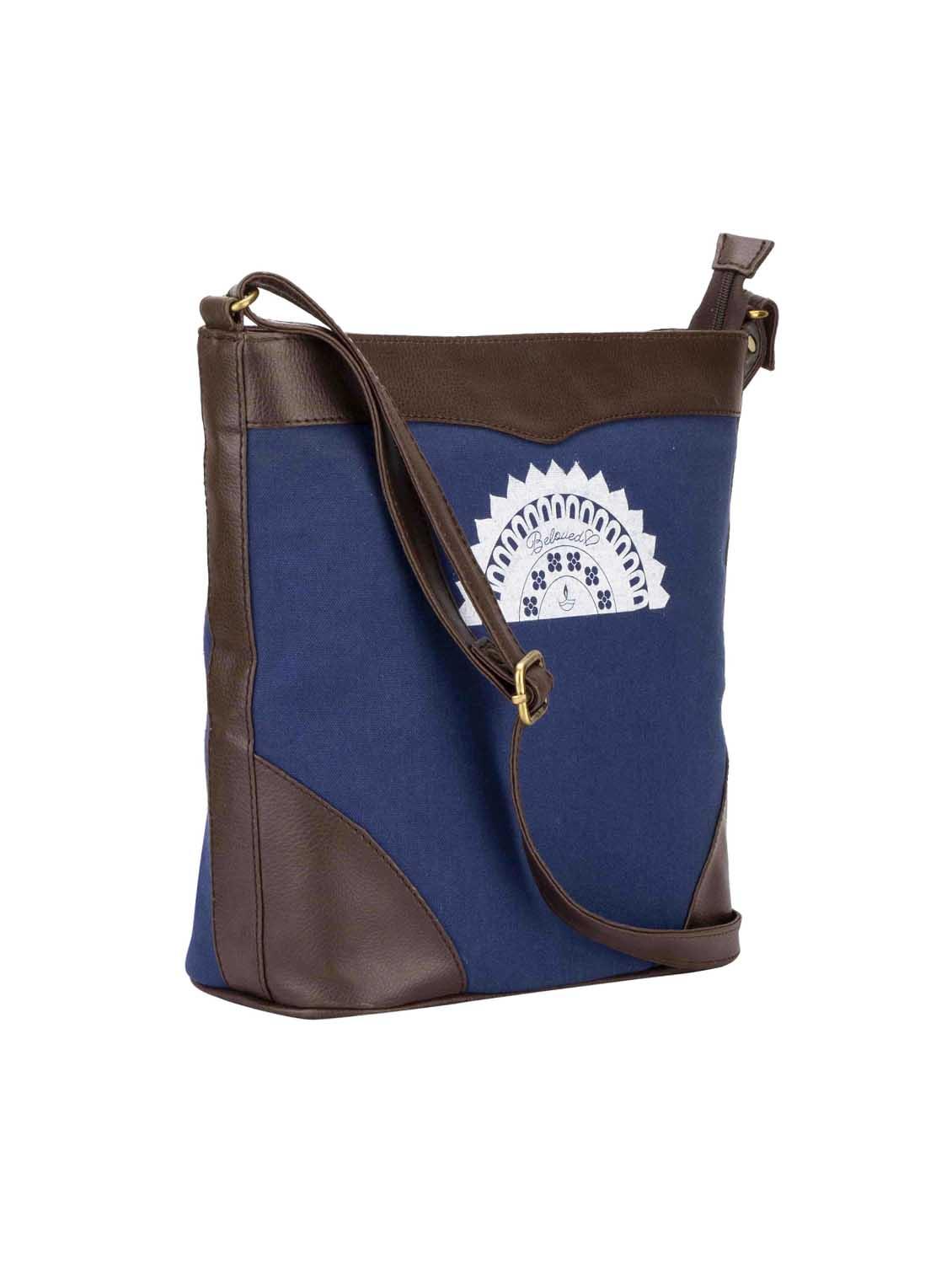 blue leatherette (pu) combo sling bag - 15361442 - Zoom Image - 4