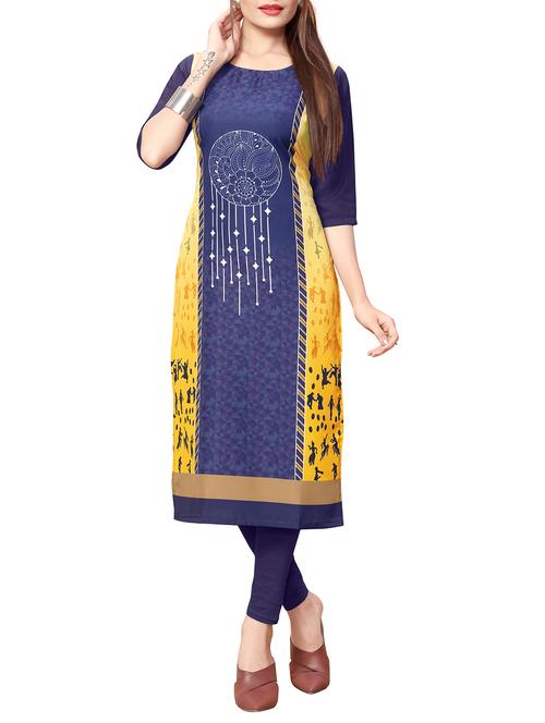 printed straight kurta - 15361695 - Standard Image - 1