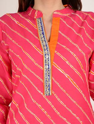 leheriya straight kurta - 15362942 - Standard Image - 4