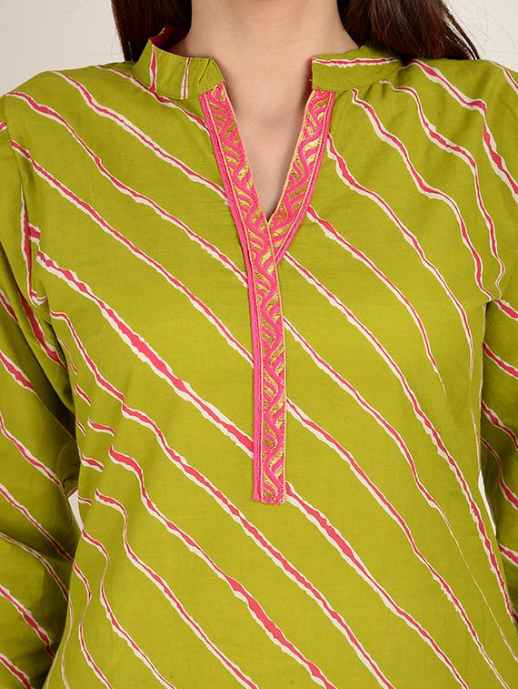 Leheriya straight kurta - 15362943 - Zoom Image - 4
