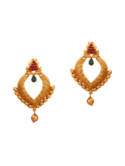 gold brass drop earring - 15363232 - Standard Image - 1