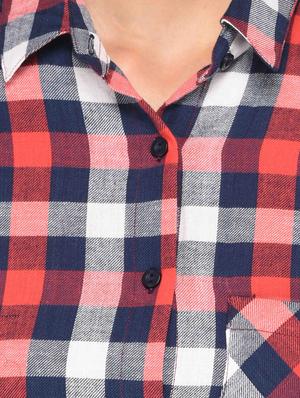 checkered shirt tunic - 15363891 - Standard Image - 4