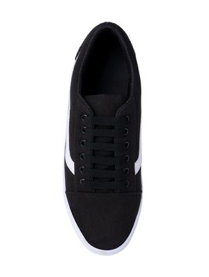 black Canvas lace up sneaker - 15363929 - Standard Image - 4