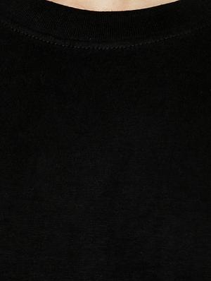black cotton t-shirt - 15364030 - Standard Image - 4