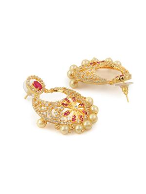 gold metal chandballi earring - 15364150 - Standard Image - 4