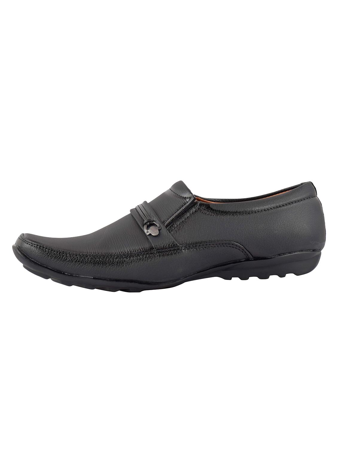 black leatherette formal slip ons - 15364731 - Zoom Image - 4