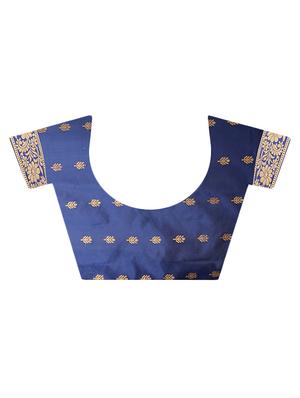 zari woven kanjivaram saree with blouse - 15364746 - Standard Image - 4