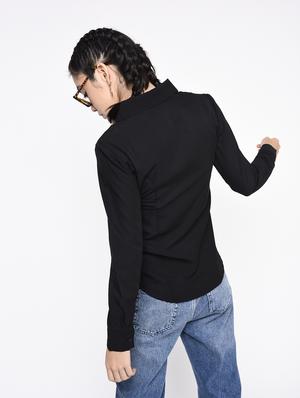 concealed placket solid shirt - 15366976 - Standard Image - 4