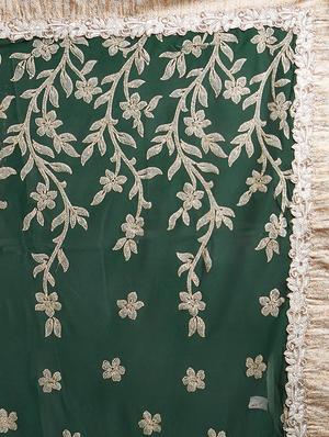 floral embellished net saree with blouse - 15367634 - Standard Image - 4
