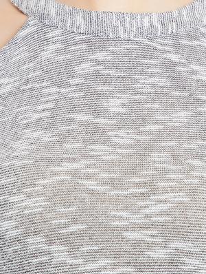 single cold shoulder knitted top - 15367887 - Standard Image - 4