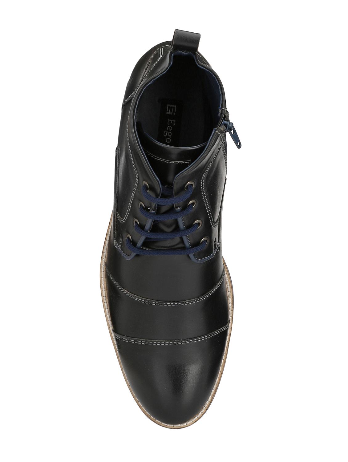 black leatherette lace-up derby - 15375404 - Zoom Image - 4