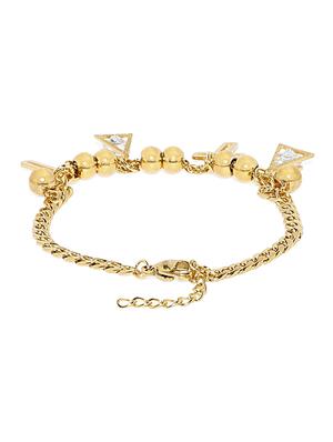 gold metal links bracelet - 15375422 - Standard Image - 4