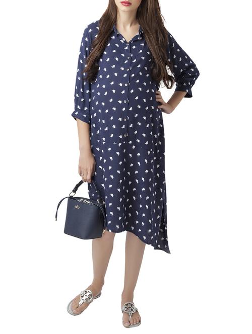 printed asymmetric maternity wear dress - 15376025 - Standard Image - 1