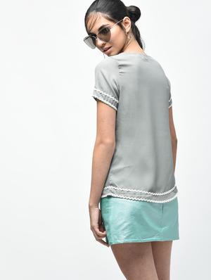 lace trim detail top - 15376817 - Standard Image - 4