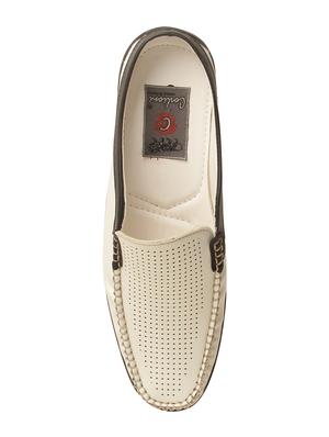 white leatherette slip on loafers - 15383105 - Standard Image - 4
