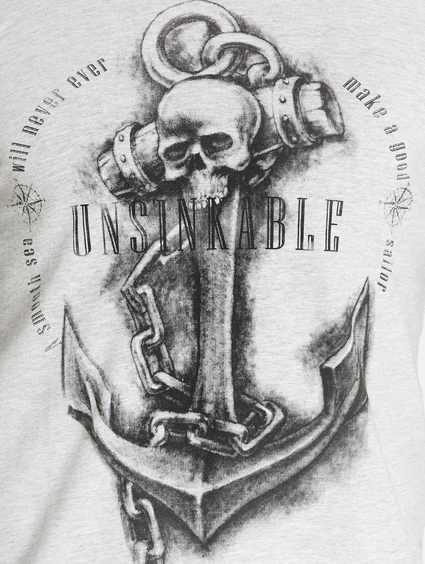 grey cotton front print t-shirt - 15383173 - Zoom Image - 4