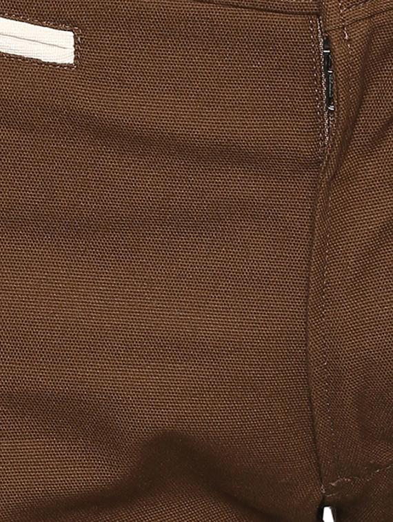 brown cotton chinos casual trousers - 15383692 - Zoom Image - 4