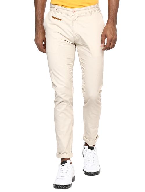 beige cotton chinos casual trousers - 15383710 - Standard Image - 1